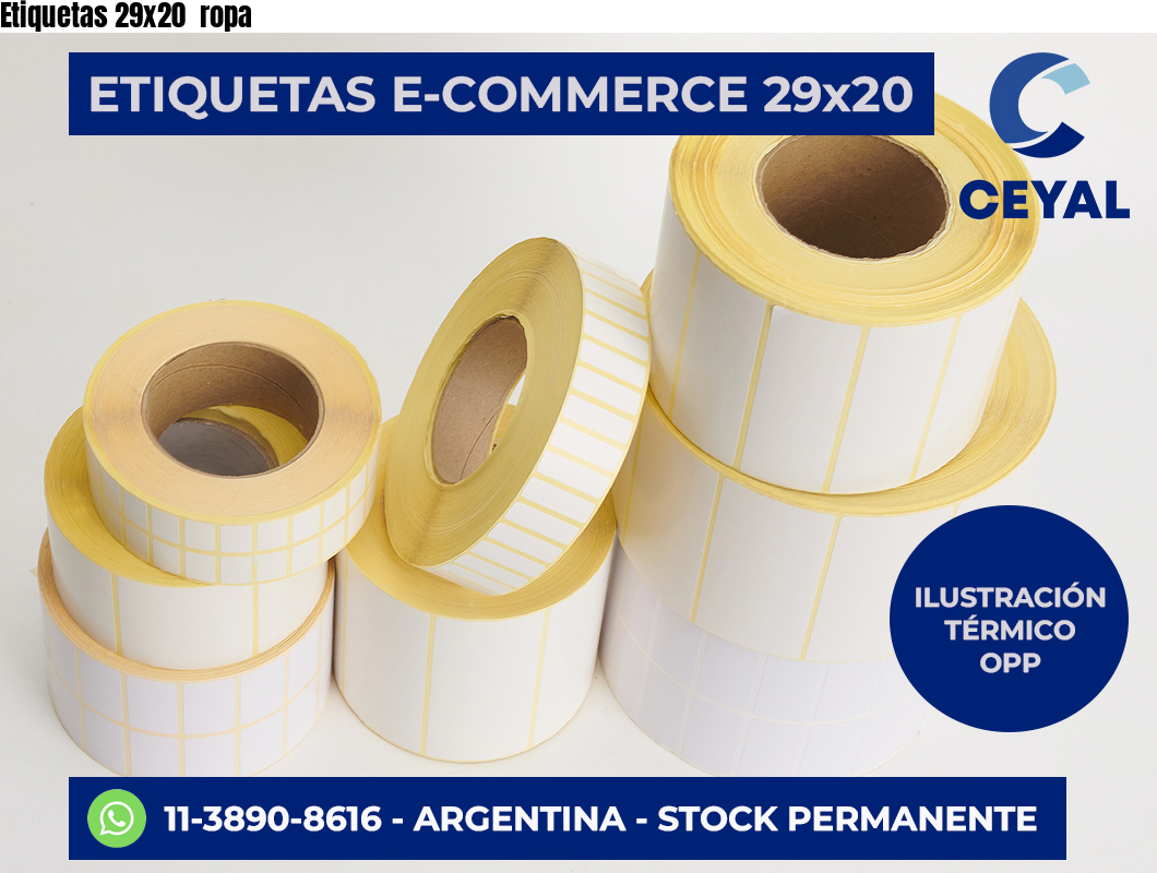 Etiquetas 29×20  ropa