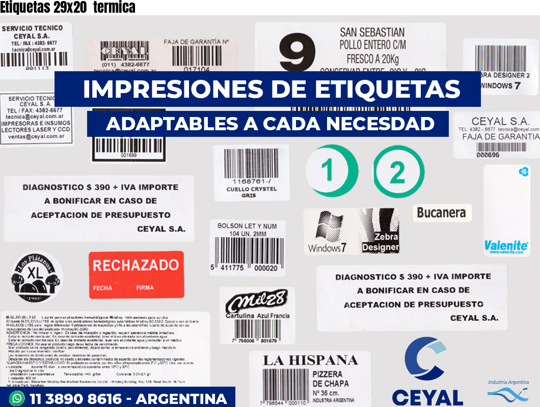 Etiquetas 29x20  termica