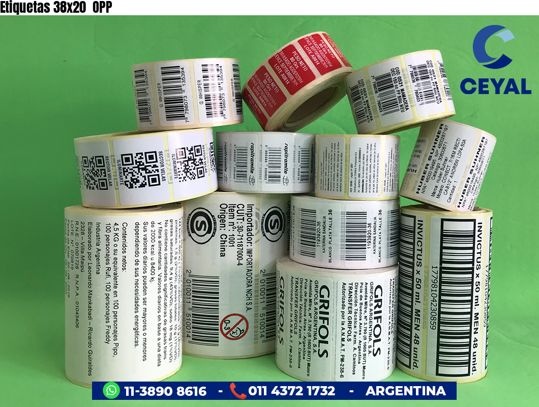 Etiquetas 38x20  OPP