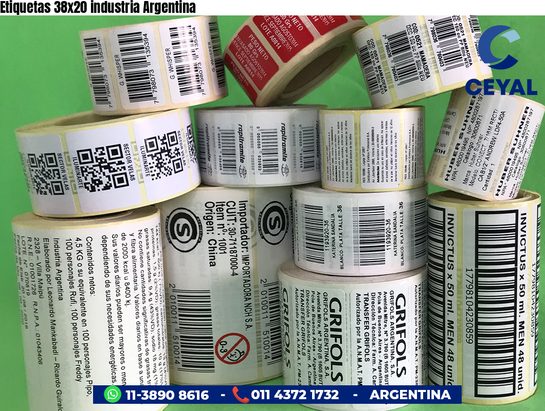Etiquetas 38x20 industria Argentina