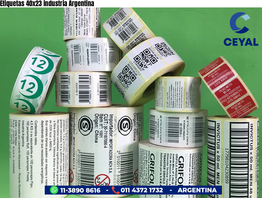 Etiquetas 40x23 industria Argentina