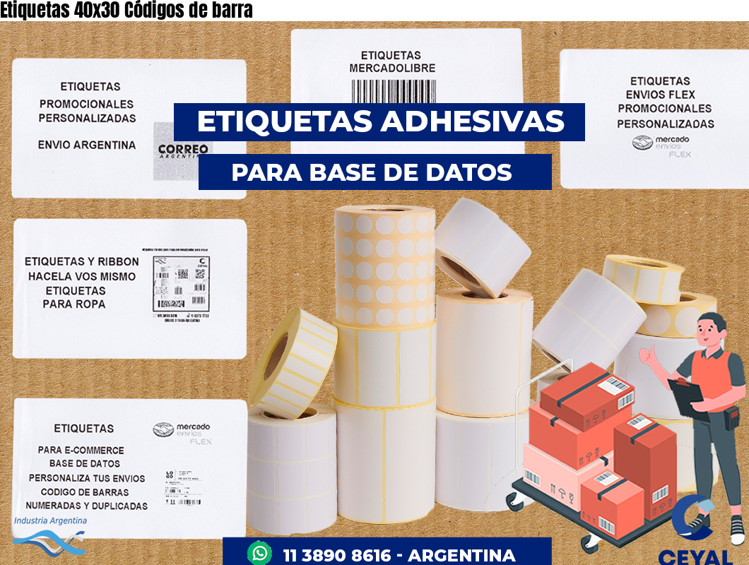 Etiquetas 40x30 Códigos de barra