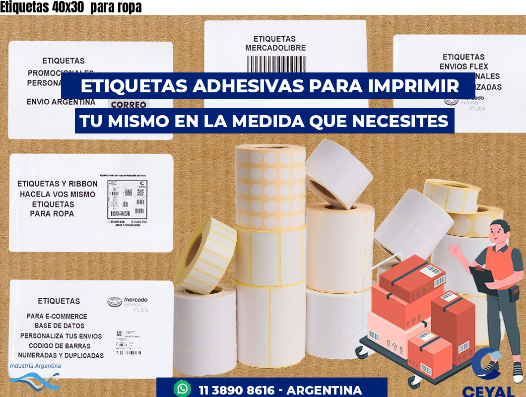 Etiquetas 40x30  para ropa