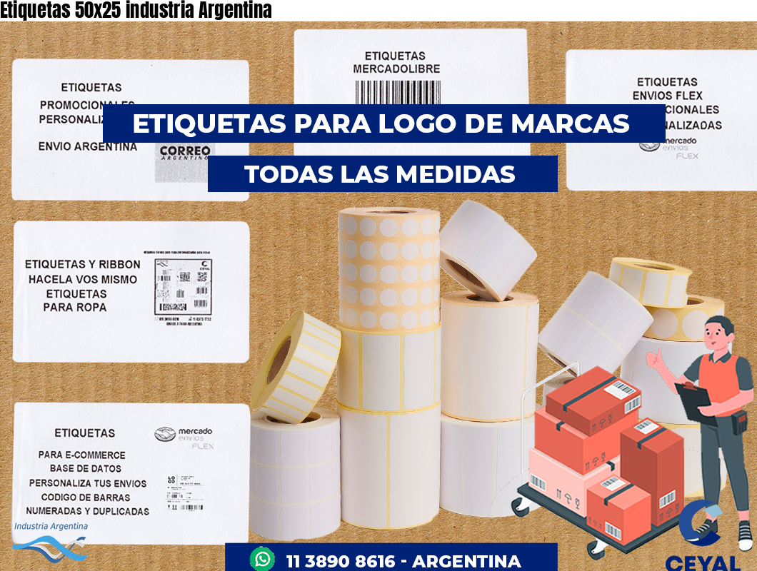 Etiquetas 50x25 industria Argentina