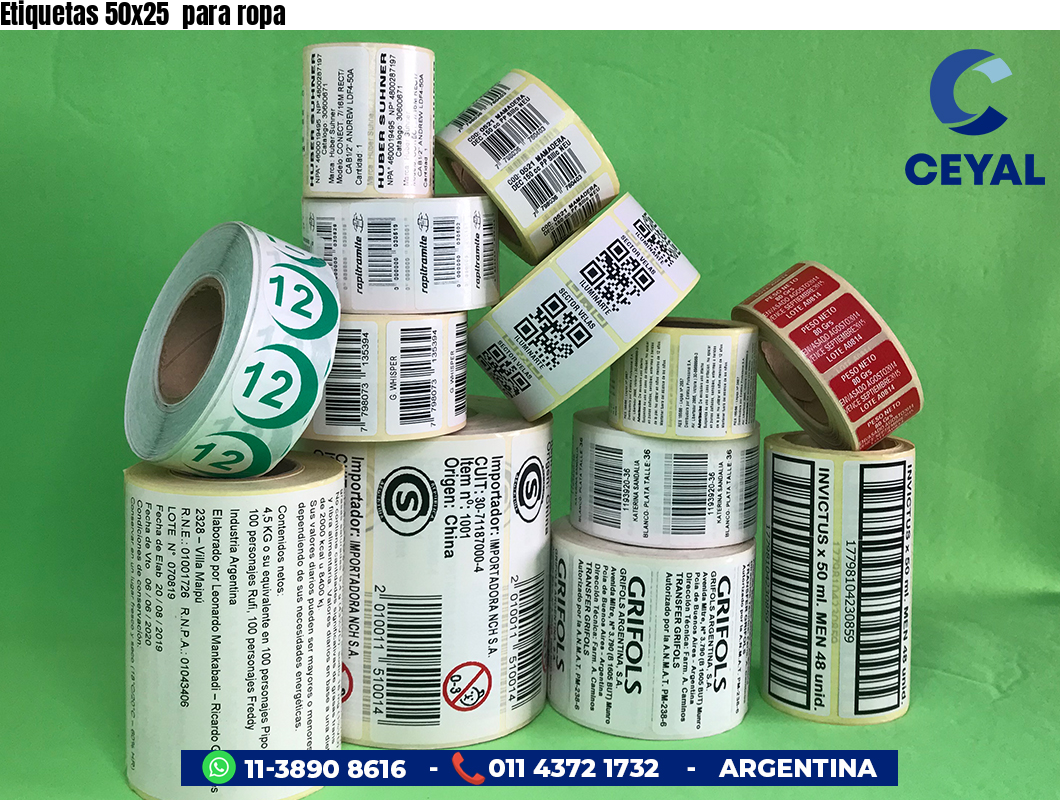 Etiquetas 50x25 para ropa