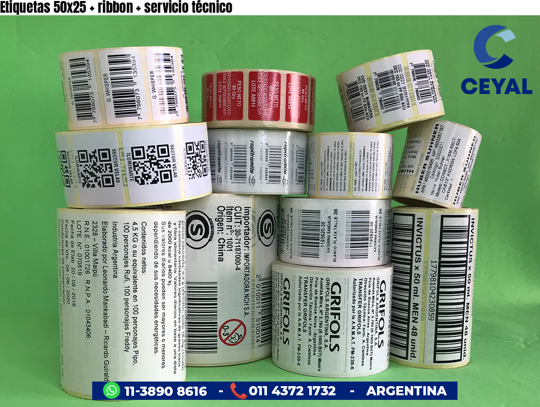Etiquetas 50x25   ribbon   servicio técnico