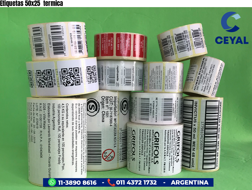 Etiquetas 50x25 termica