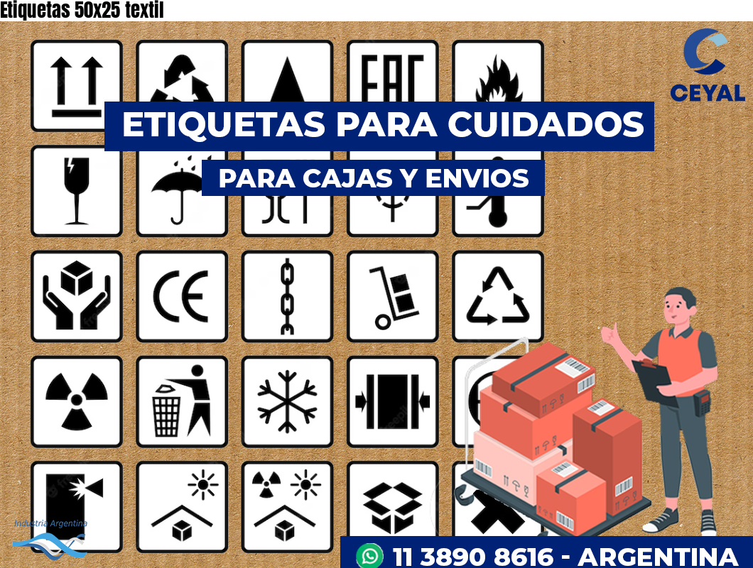 Etiquetas 50x25 textil