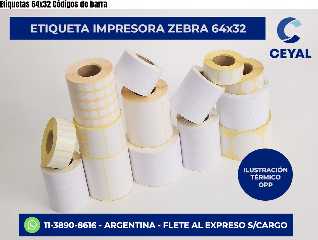 Etiquetas 64×32 Códigos de barra