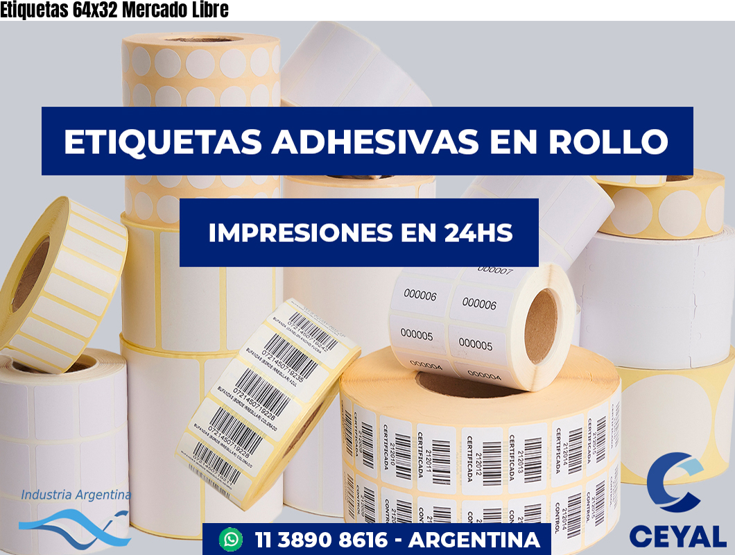 Etiquetas 64x32 Mercado Libre