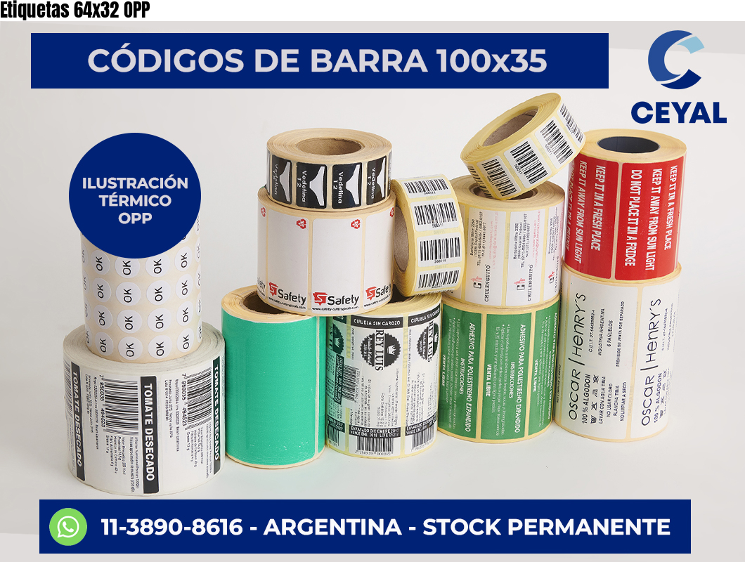 Etiquetas 64x32 OPP