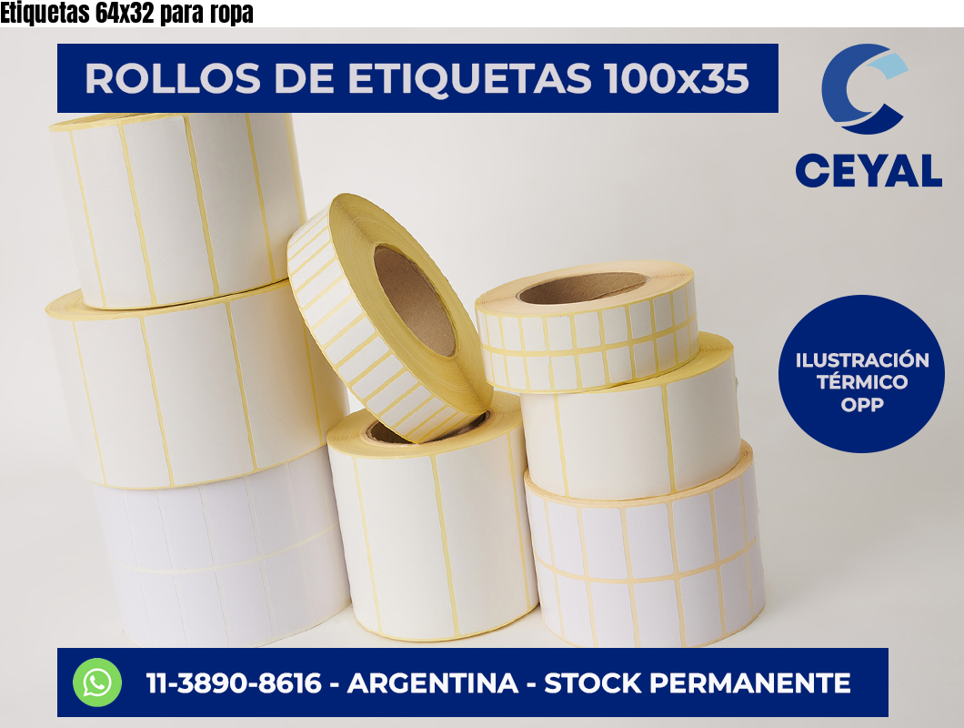 Etiquetas 64×32 para ropa