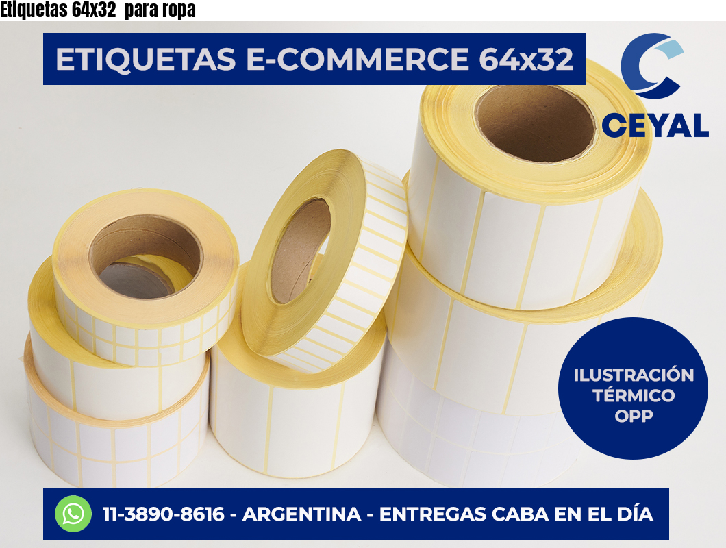 Etiquetas 64×32  para ropa