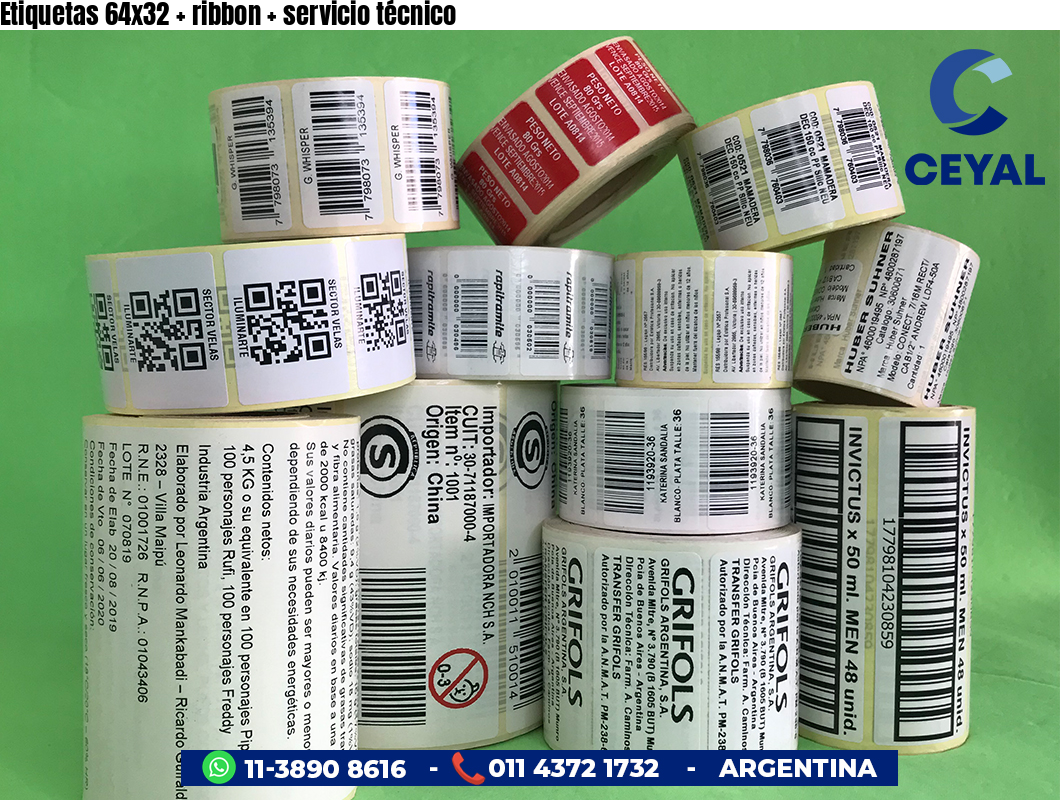 Etiquetas 64x32   ribbon   servicio técnico