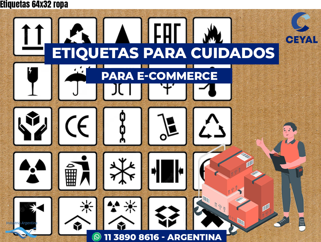 Etiquetas 64x32 ropa