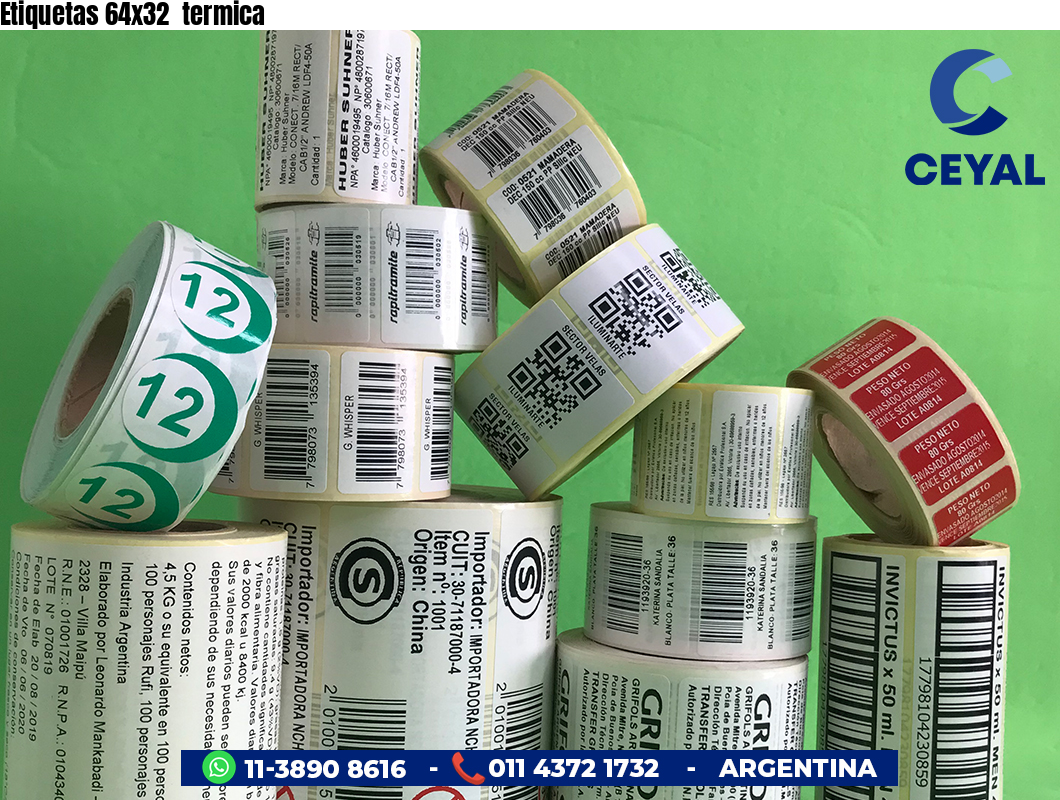Etiquetas 64x32 termica