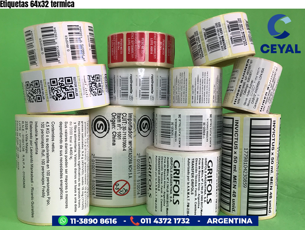 Etiquetas 64x32 termica