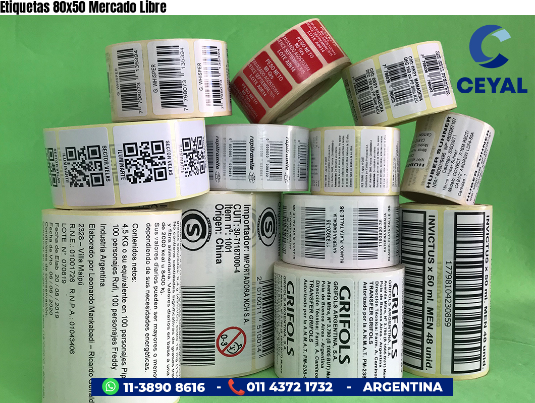 Etiquetas 80x50 Mercado Libre