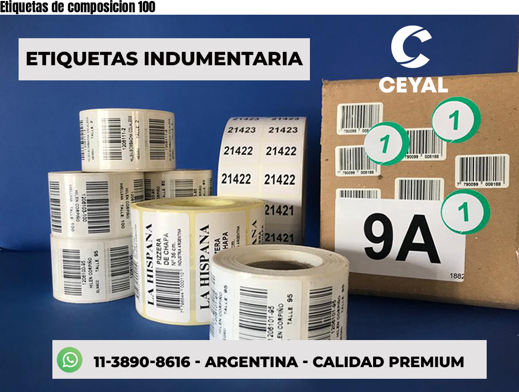 Etiquetas de composicion 100