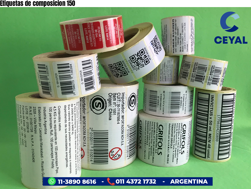Etiquetas de composicion 150