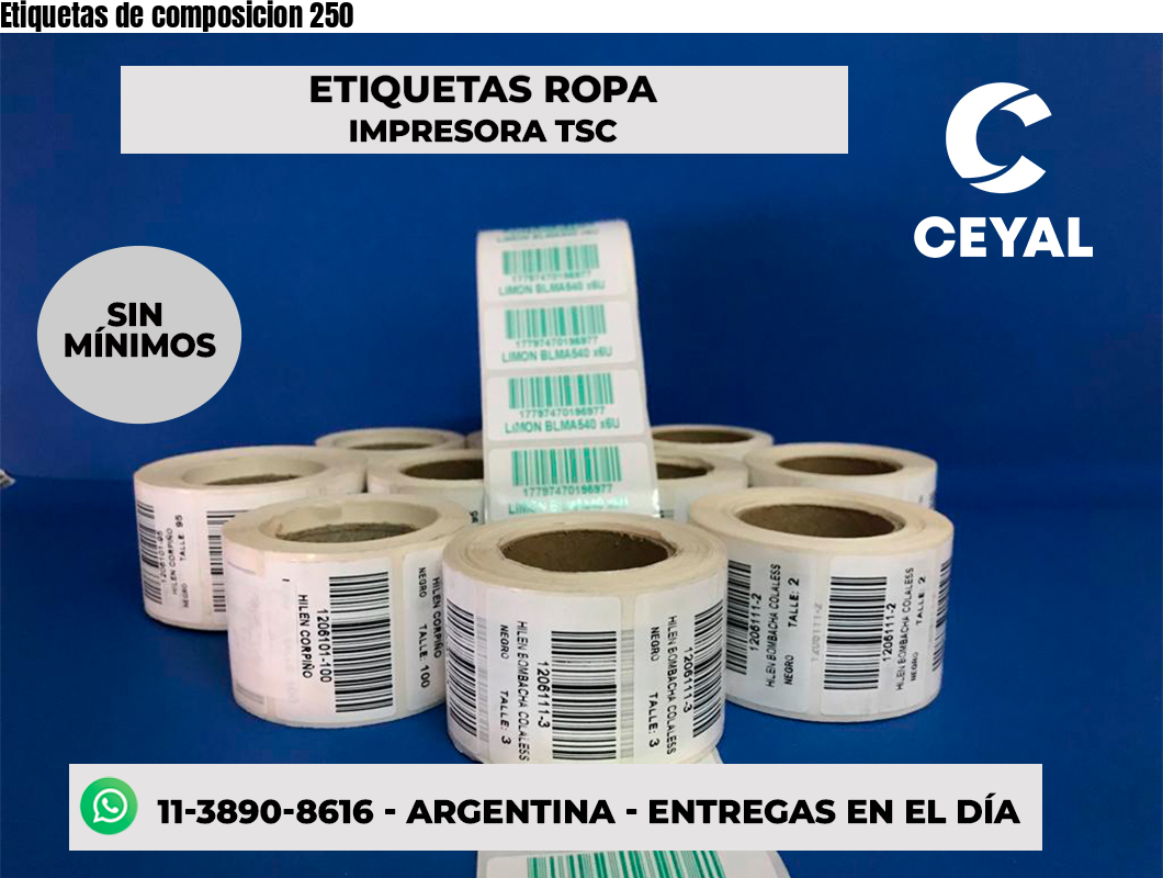Etiquetas de composicion 250