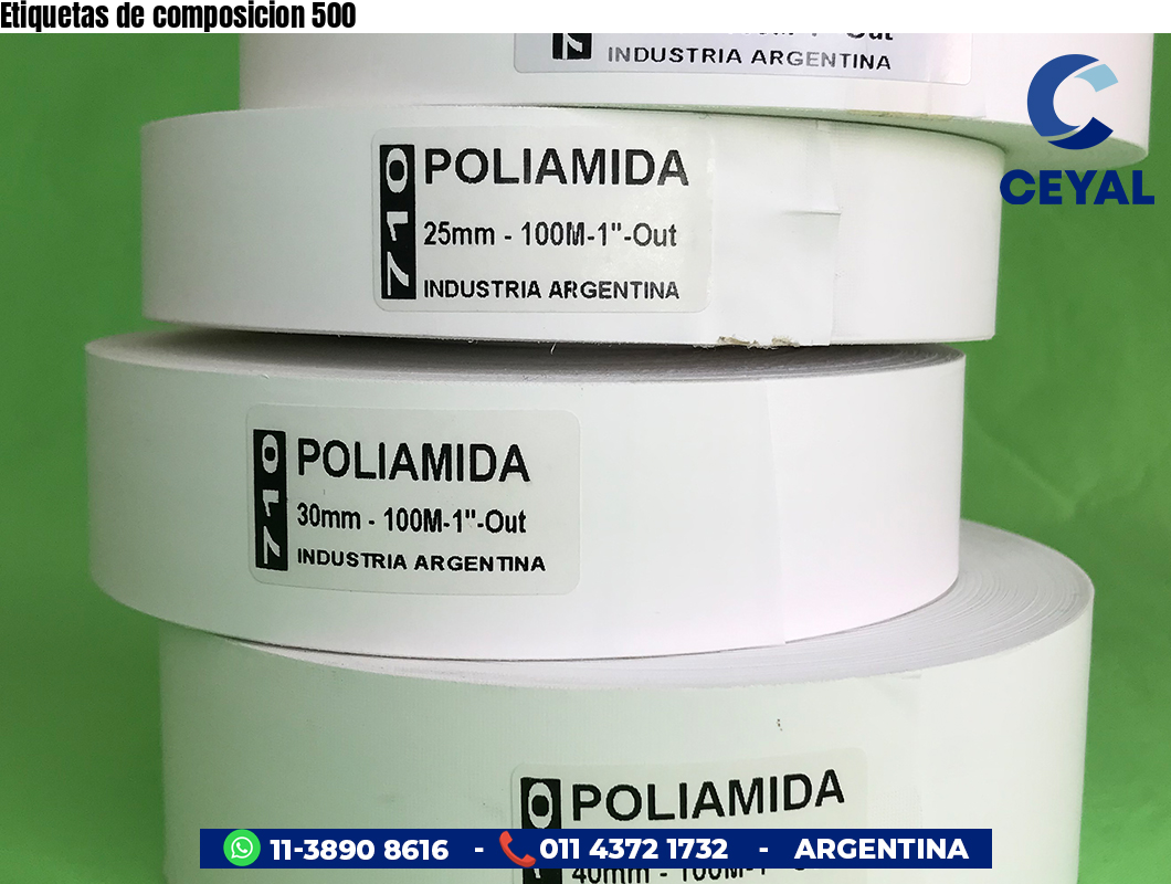 Etiquetas de composicion 500