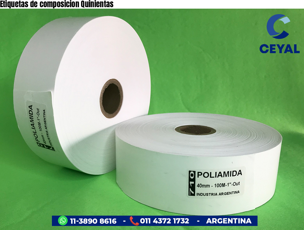 Etiquetas de composicion Quinientas