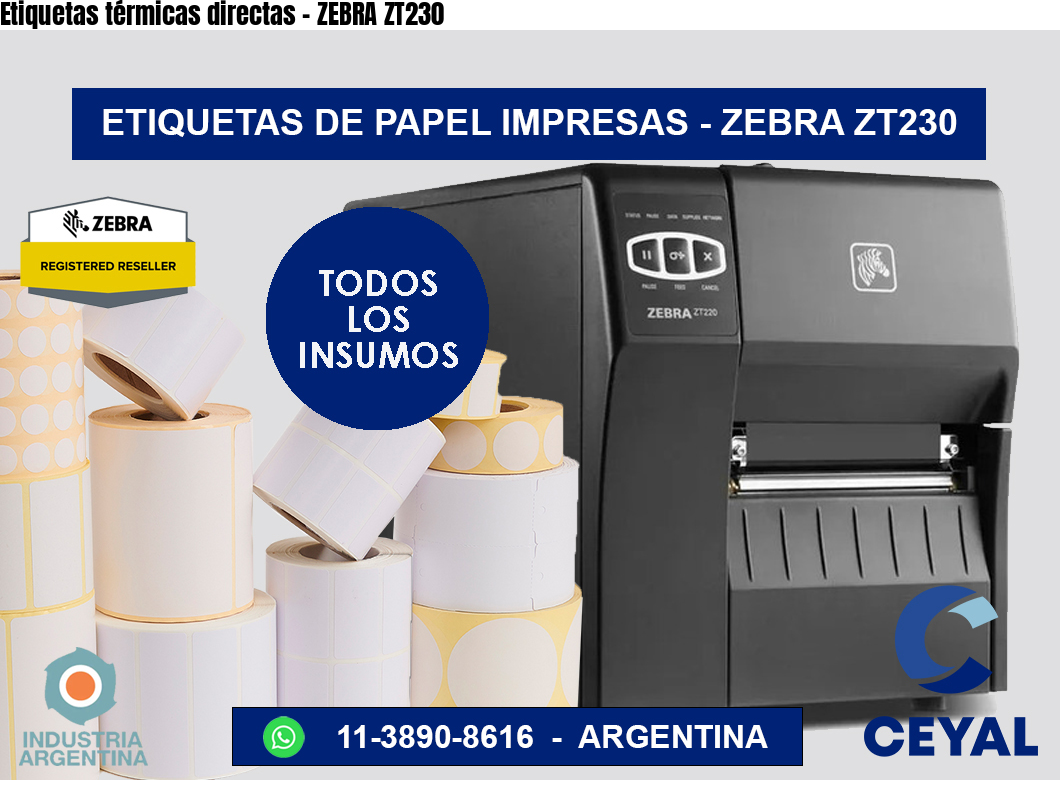 Etiquetas térmicas directas – ZEBRA ZT230