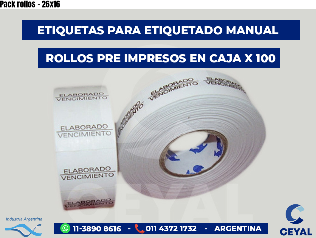 Pack rollos - 26x16