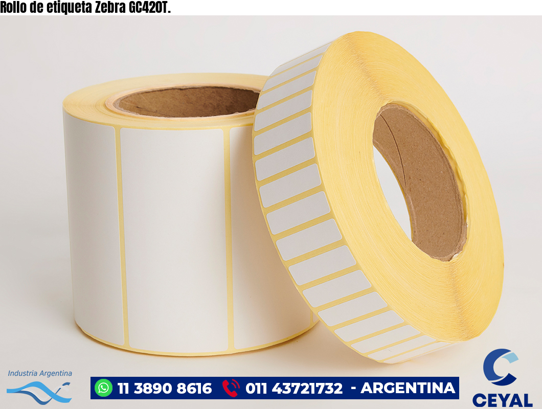 Rollo de etiqueta Zebra GC420T.