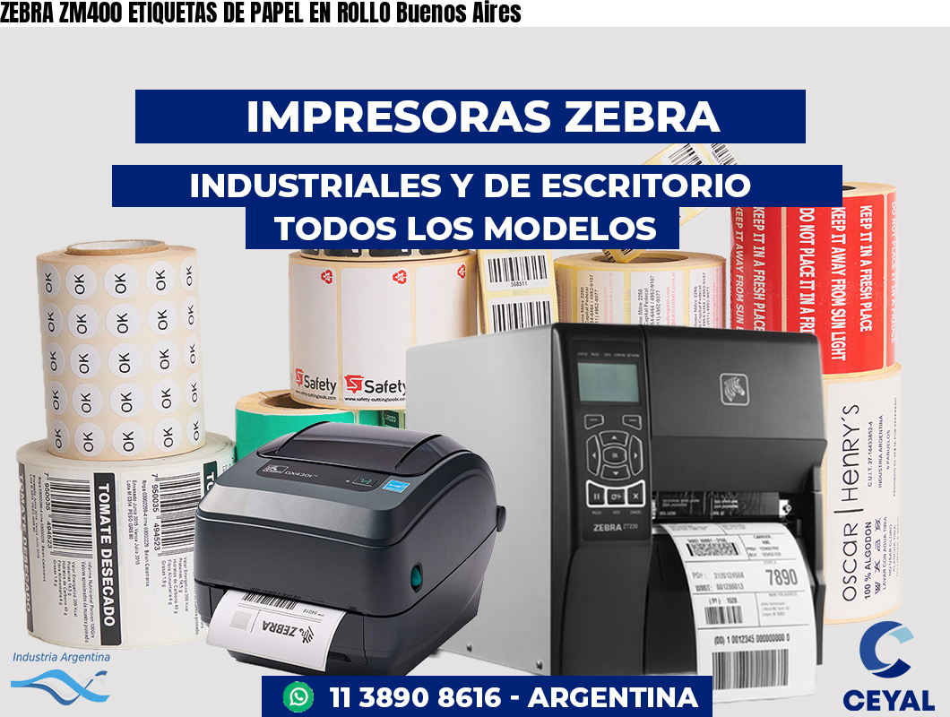 ZEBRA ZM400 ETIQUETAS DE PAPEL EN ROLLO Buenos Aires