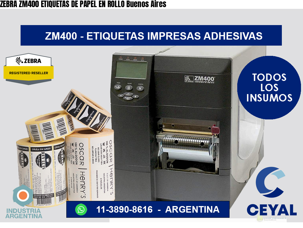 ZEBRA ZM400 ETIQUETAS DE PAPEL EN ROLLO Buenos Aires