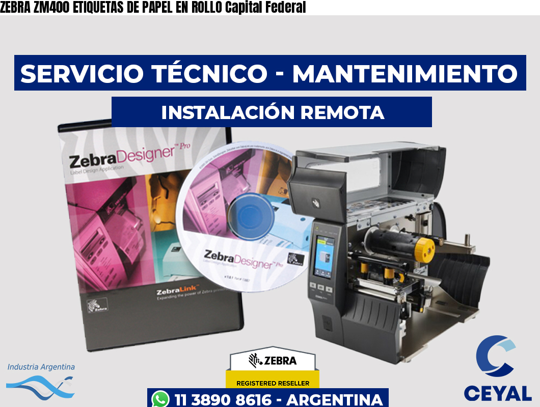 ZEBRA ZM400 ETIQUETAS DE PAPEL EN ROLLO Capital Federal
