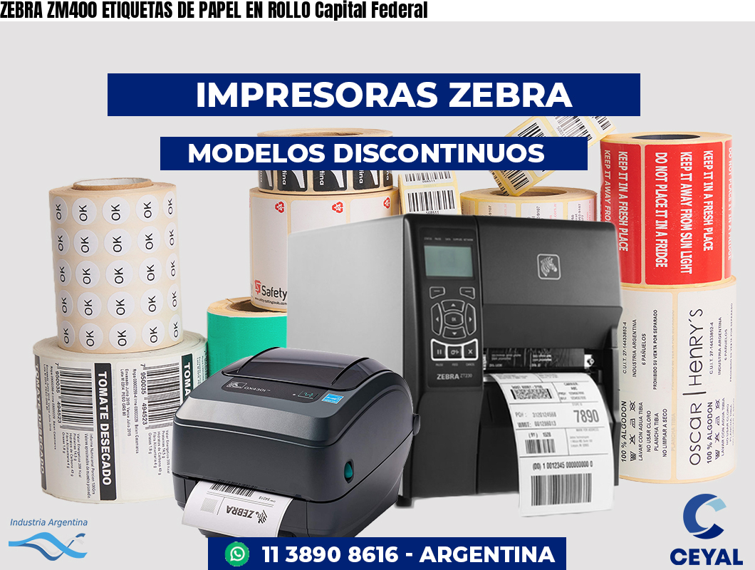 ZEBRA ZM400 ETIQUETAS DE PAPEL EN ROLLO Capital Federal