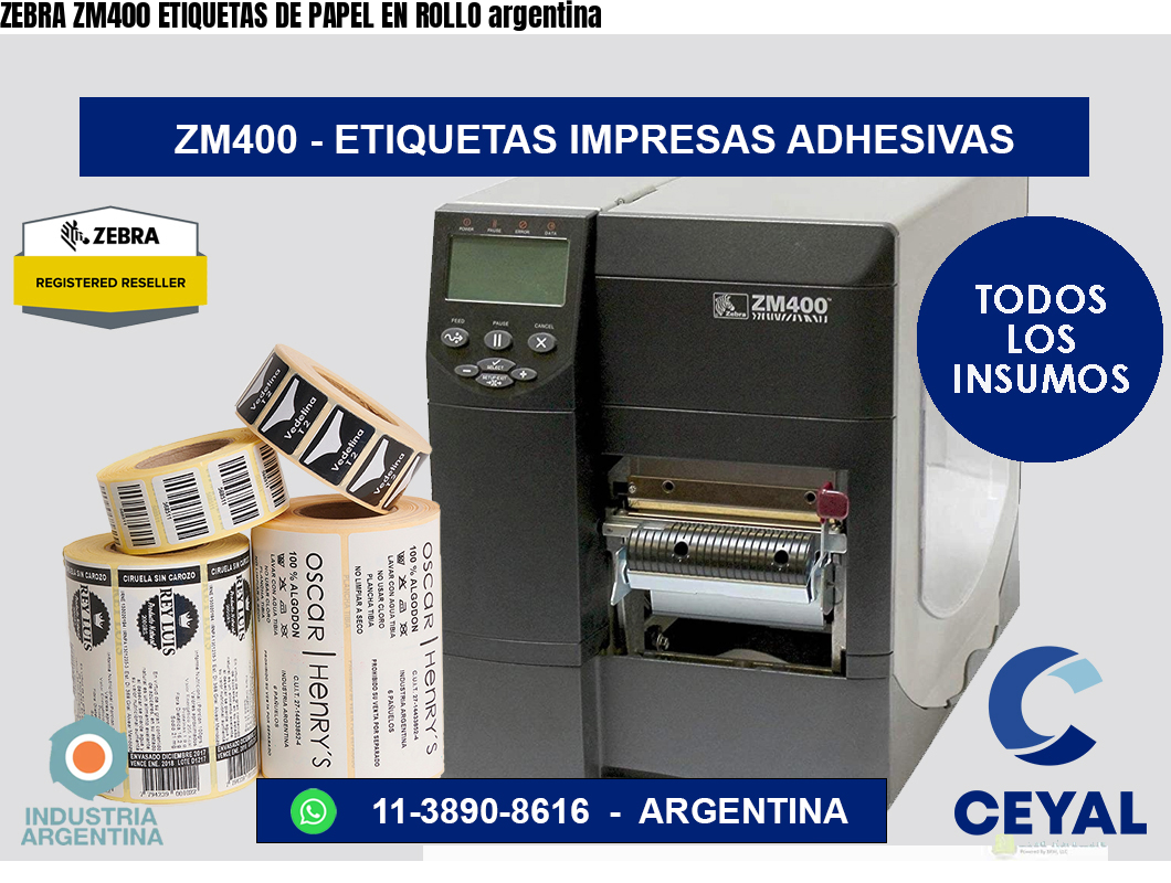 ZEBRA ZM400 ETIQUETAS DE PAPEL EN ROLLO argentina