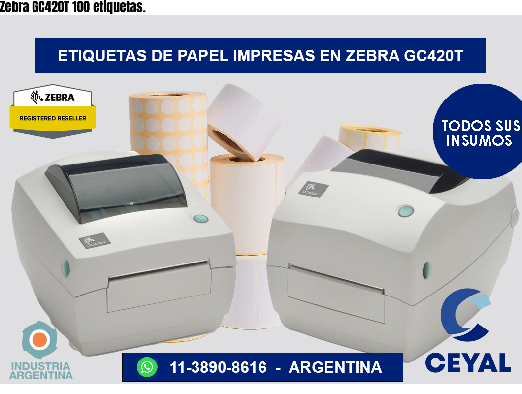 Zebra GC420T 100 etiquetas.