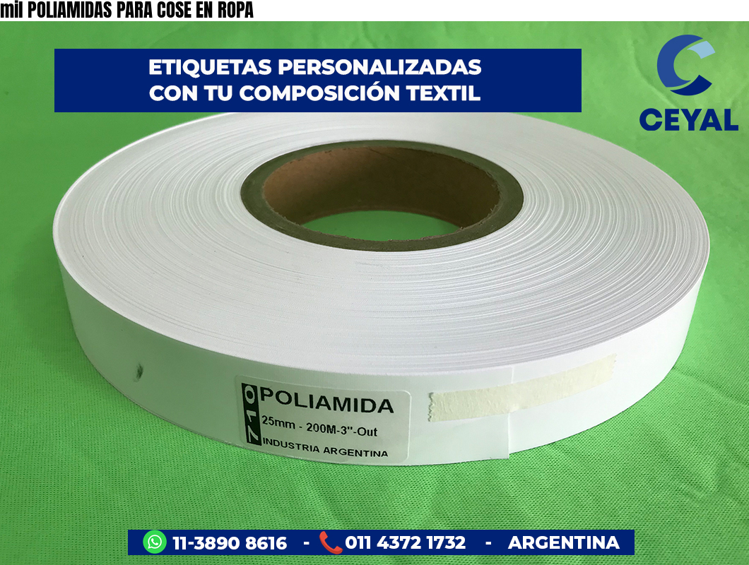 mil POLIAMIDAS PARA COSE EN ROPA