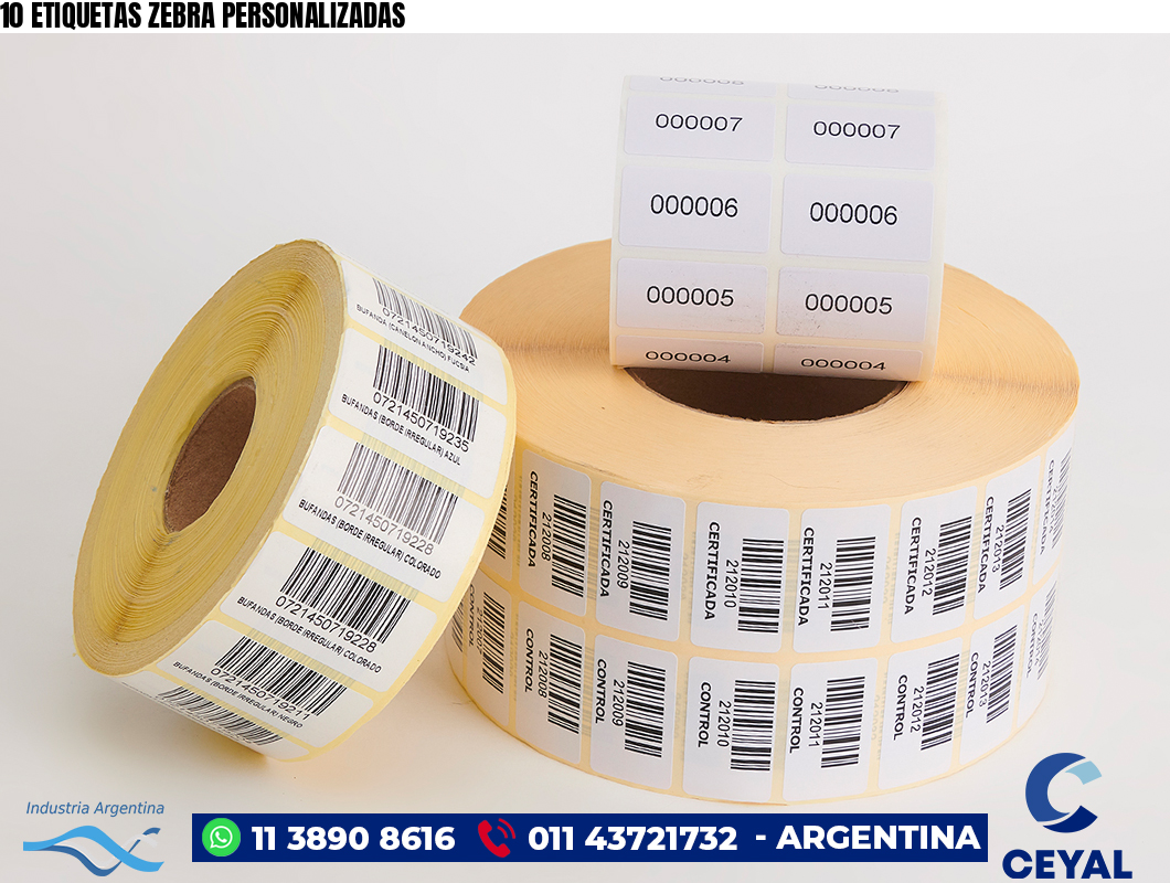 10 ETIQUETAS ZEBRA PERSONALIZADAS