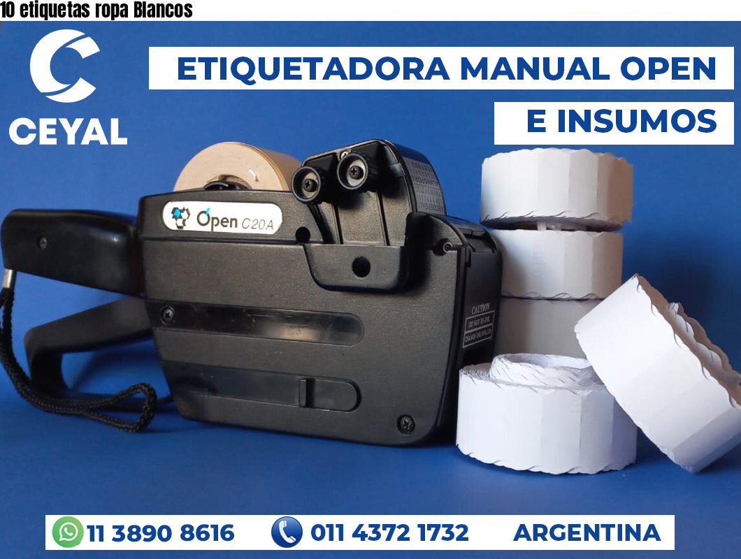 10 etiquetas ropa Blancos