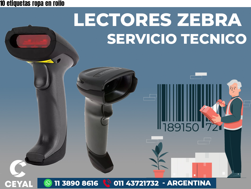 10 etiquetas ropa en rollo