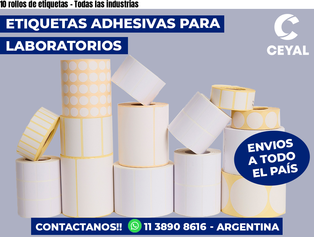 10 rollos de etiquetas - Todas las industrias