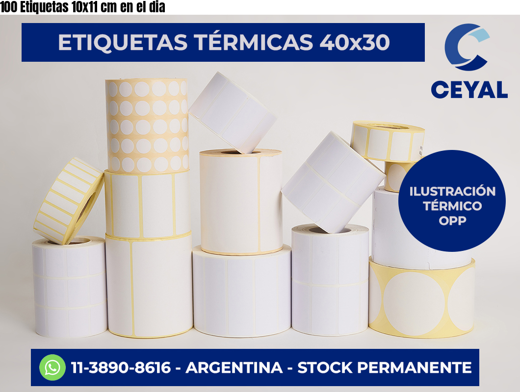 100 Etiquetas 10×11 cm en el dia