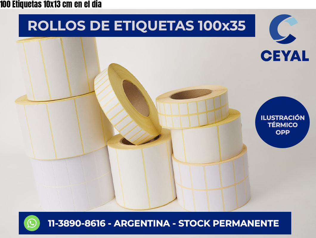 100 Etiquetas 10×13 cm en el dia