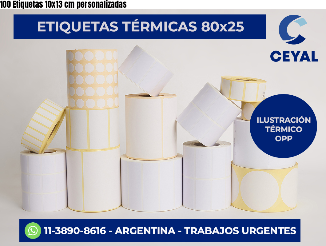 100 Etiquetas 10×13 cm personalizadas