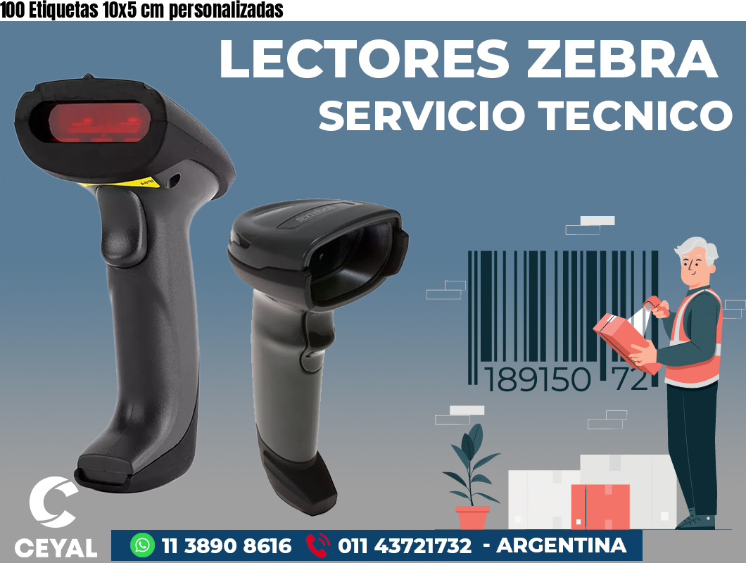 100 Etiquetas 10x5 cm personalizadas