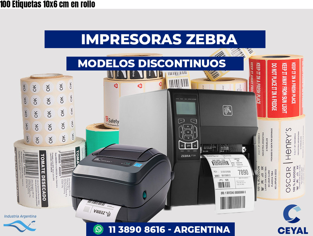 100 Etiquetas 10x6 cm en rollo