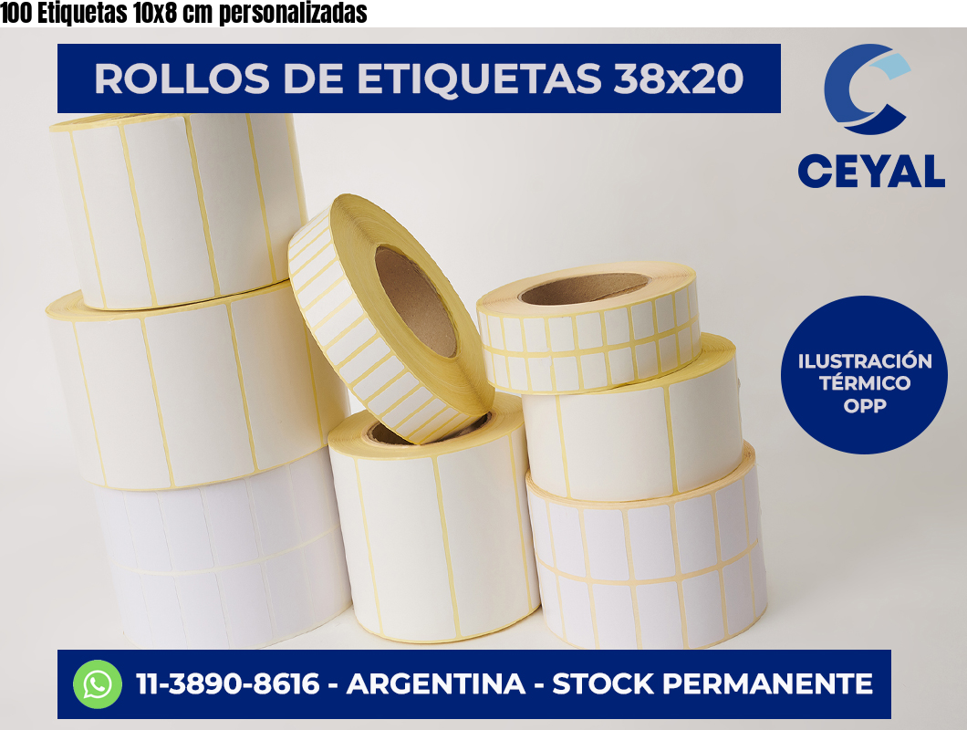 100 Etiquetas 10×8 cm personalizadas