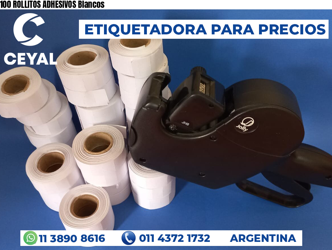 100 ROLLITOS ADHESIVOS Blancos