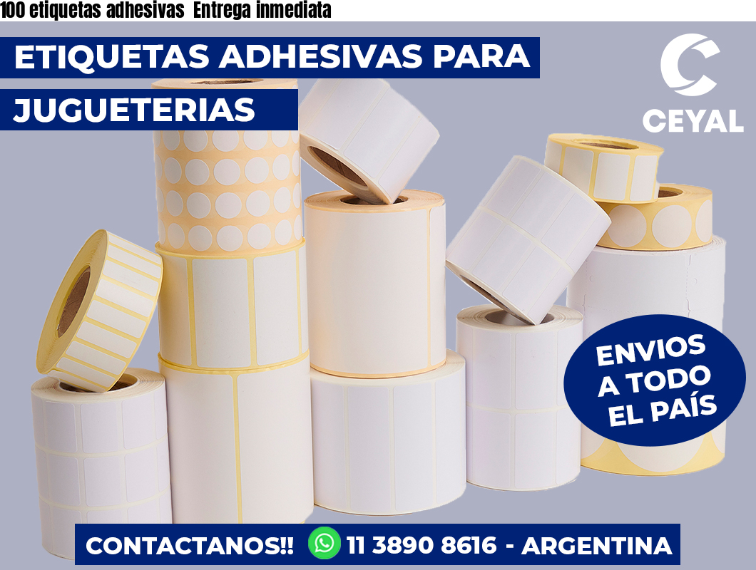 100 etiquetas adhesivas Entrega inmediata
