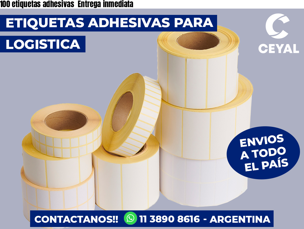 100 etiquetas adhesivas  Entrega inmediata